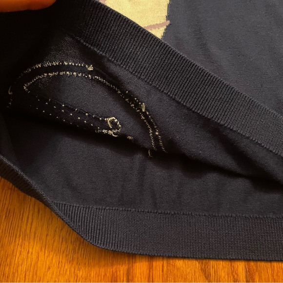 Talbots Intarsia navy Cat sweater size M - Picture 12 of 16